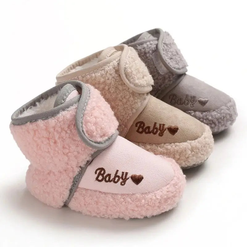 Winter Models of Newborn Baby Toddler Shoes Baby Boy Baby Girl First Walker Cotton Shoes Warm Plus Velvet Snow Boots Anti-slip