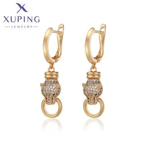 Xuping Jewelry New Arrival Round Promotion Gold Color Huggies Earrings for Women Girl Party Gift S00075729