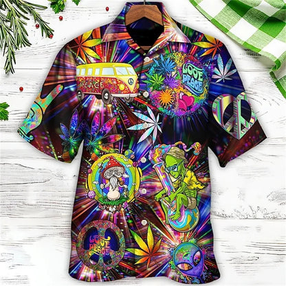 3D Men's Plant Printed Shirts Summer Street Top Comfortable and Breathable Beach Clothing Men's Outdoor Fashion Short Sleeve