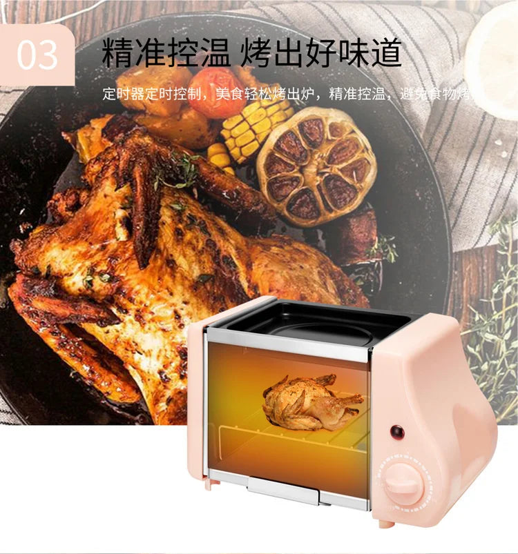 Mini Multifunction maker Toaster electric Baking Bakery roast Oven grill fried eggs Omelette frying pan breakfast machine bread