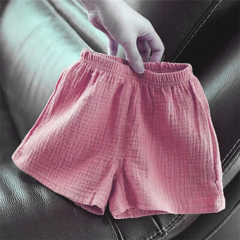 Baby Cotton Linen Shorts Summer New Children's Five-point Pants Boys Girls Thin Breathable Short Pants Girls Boy Clothing