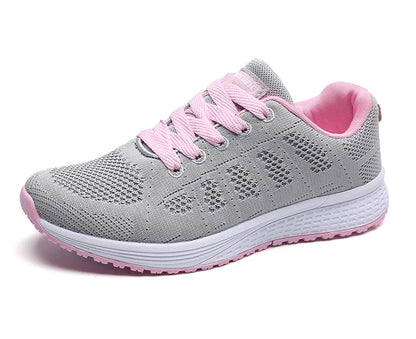 New Sneakers For Women Breathable Fashion Trainers Plus Size Women Sneakers Mesh Fabric Lace Up Women Shoes Female Footwear