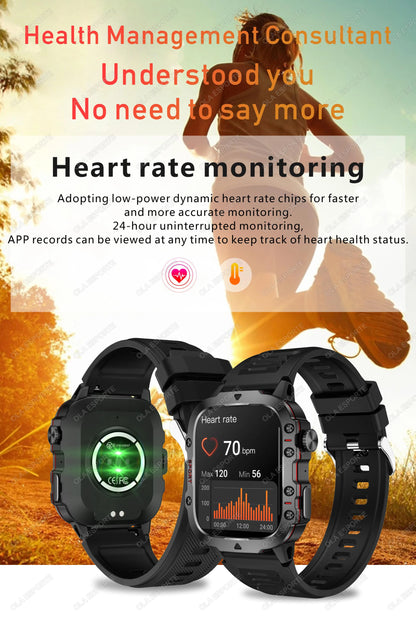 2025 New For Xiaomi Military Smart Watch Men IP68 5ATM Outdoor Sports Fitness Tracker Health Monitor 1.81Inch BT Call Smartwatch