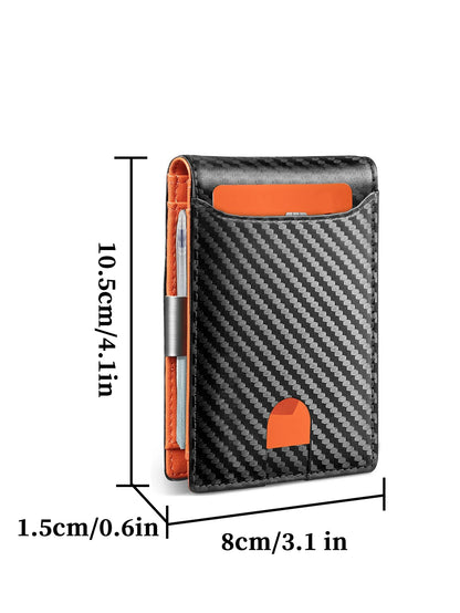 2024 New Microfiber Simple Carbon Fiber Wallet Men's Credit Card Holder Wallet