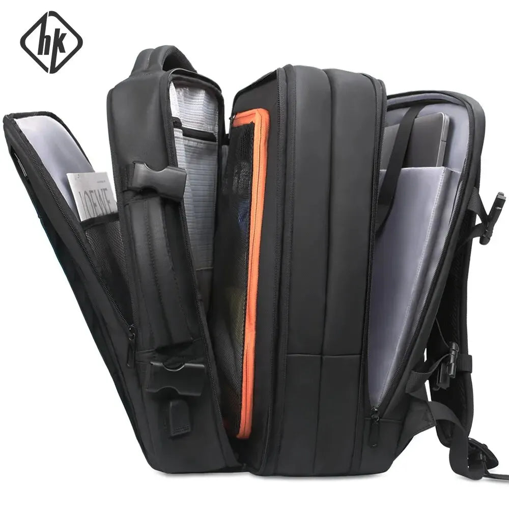 HK Business Backpack for Men Waterproof Anti-Theft 15.6” Laptop Backpack Casual Large Capacity Expandable Travel Bag Short Trip