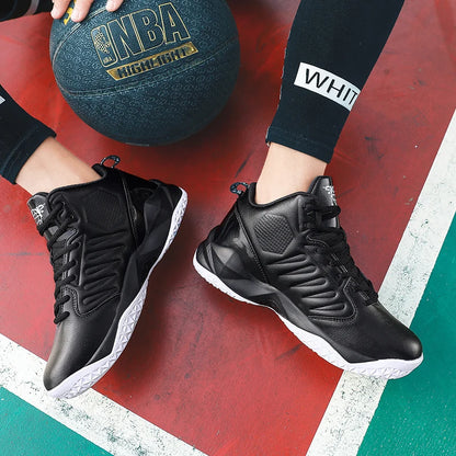 Brand Leather Men Sneakers Comfortable Basketball Non-Slip Lightweight Shoes Men's Training Basket Waterproof Basketball Boots