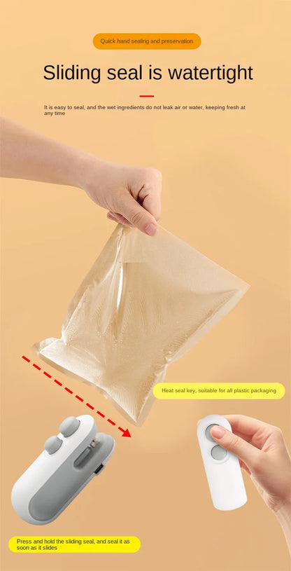 Vacuum Bag Sealing Machine Package Sealer Bags Plastic Bag Sealer Clip Bag Handheld Sealer Food Packaging Heat Sealer For Home