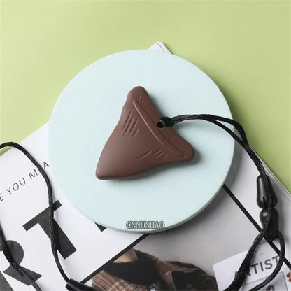 1 Pcs Sensory Chew Necklace Cartoon Chewy Kids Silicone Triangle Fangs Toys Silicone Teeth for Children with Autism Accessories