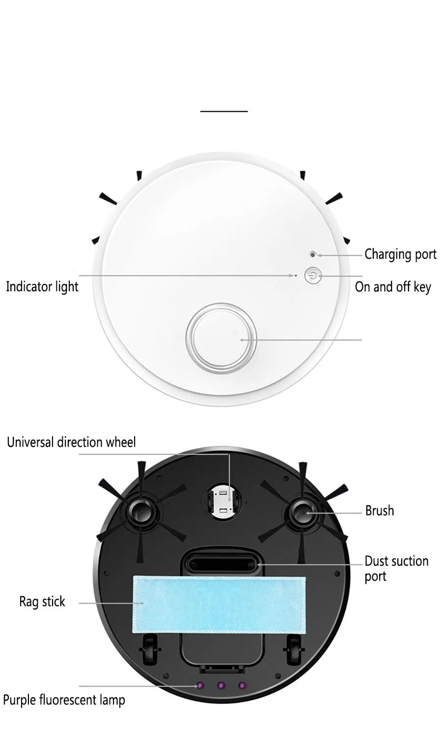 2024 3-in-1 Wet And Dry Wireless Sweeping Mopping Ultra-thin Cleaning Machine Automatic Robot Vacuum Cleaner Smart Smart Home