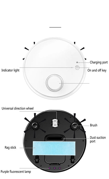 2024 3-in-1 Wet And Dry Wireless Sweeping Mopping Ultra-thin Cleaning Machine Automatic Robot Vacuum Cleaner Smart Smart Home