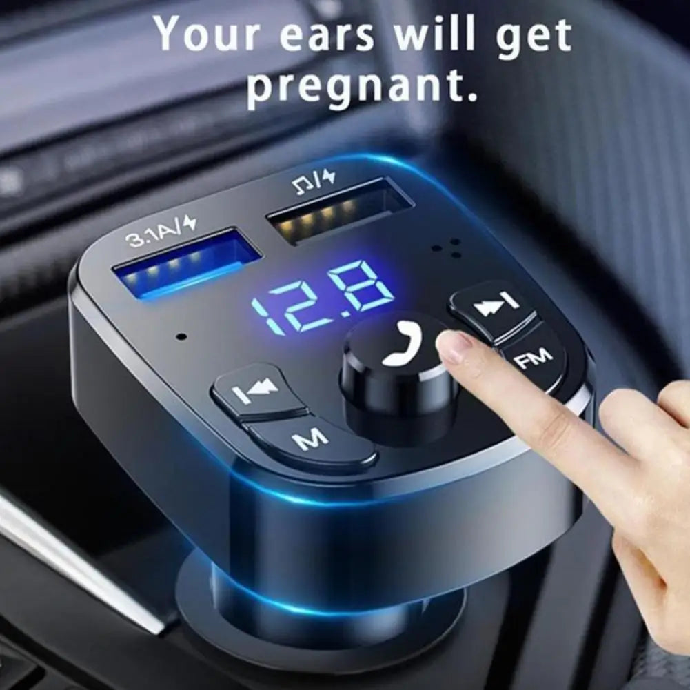 Car Mp3 Player Dual Usb Fast Charger Fm Bluetooth Receiver Bluetooth Compatible 5.0 Fm Transmitter Usb Flash Drive Plug Car Kit