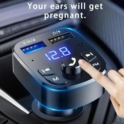 Car Mp3 Player Dual Usb Fast Charger Fm Bluetooth Receiver Bluetooth Compatible 5.0 Fm Transmitter Usb Flash Drive Plug Car Kit