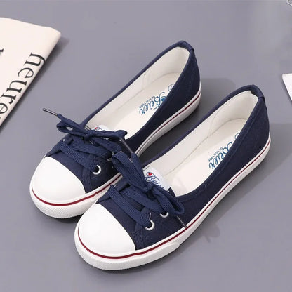 Women's Canvas Small White Shallow Cut Summer Flat Sport Casual Ladies Soft Shoessneakers Zapatillas Deporte Platform Sneakers