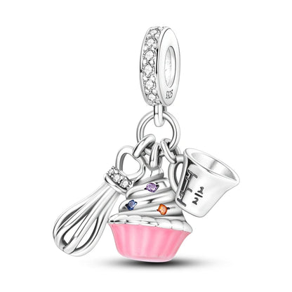 2025 925 Sterling Silver Charms Beads Love Heart Pink Original Charm Pendant Fit Charm Bracelets DIY Jewelry Birthday Gift Women