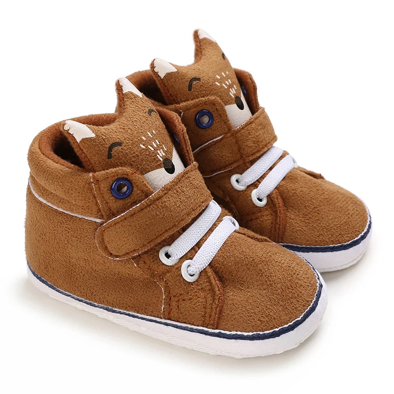 Classic Baby Shoe Boy Girl Baby Cute Animal Face Casual Flat Sneaker First Baby Ankle Boot Cotton Non-slip Warm Walking Shoes