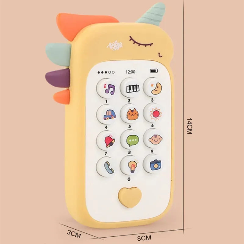 Baby Mobile Phone Toy Simulation Music Sound Telephone Toddler Puzzle Early Education Sleeping Toy Gift with Teether 0 12 Months