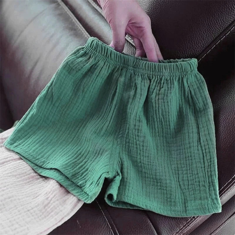 Baby Cotton Linen Shorts Summer New Children's Five-point Pants Boys Girls Thin Breathable Short Pants Girls Boy Clothing