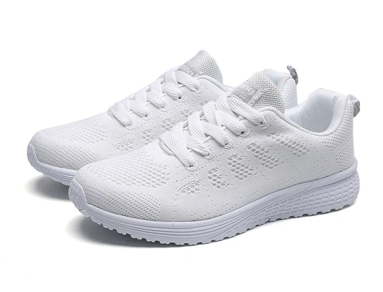 New Sneakers For Women Breathable Fashion Trainers Plus Size Women Sneakers Mesh Fabric Lace Up Women Shoes Female Footwear