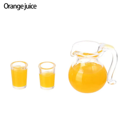 1/12 Scale Simulation Miniature  Drinking Model Drinks Jug Cup Coffee Milk Lemon Water Orange Juice Doll Accessories