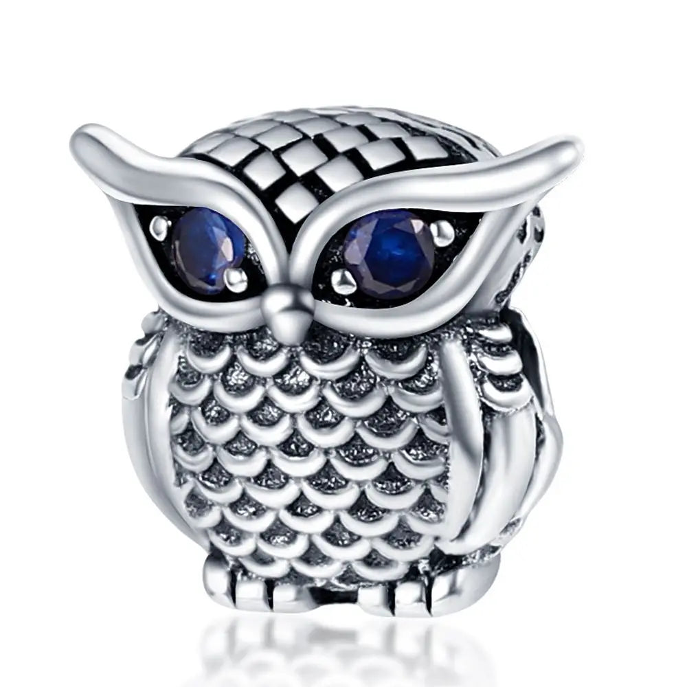 925 Silver Animal Series Hedgehog Owl Chameleon Charm Beads Fit Pandora Bracelets DIY Anniversary Party Birthday Gifts Jewelry