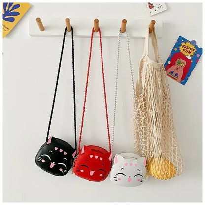 New Cartoon Children's Crossbody Bag Cute Cat Kids Fashion Coin Purse Purse Handbag Cute Mini Shoulder Bag for Girls and Boys