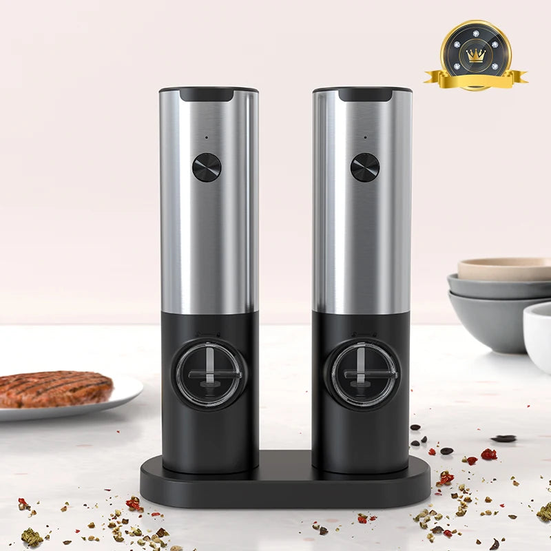 Electric Automatic Mill Pepper And Salt Grinder With LED Light Adjustable Coarseness Partner Manufacturers