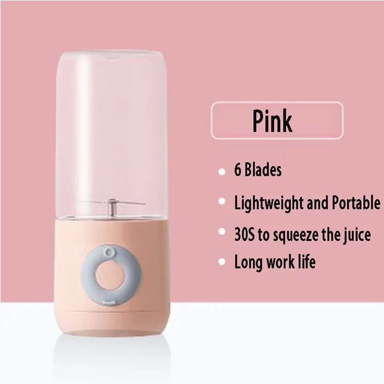 500ML Electric Juicer Portable Smoothie Blender 6 Knife Mini Blenders USB Wireless Rechargeable Mixer Juicers Cup For Travel