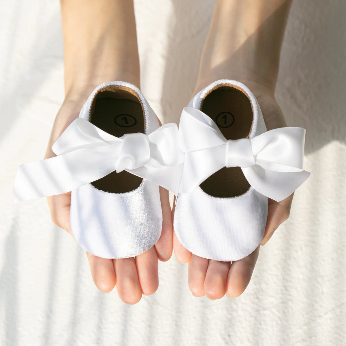 Baby Girl Shoes Bowknot Flats Wedding Princess Dress Shoes Ballet Slippers Non-slip Rubber Sole Toddler First Walking Crib Shoes