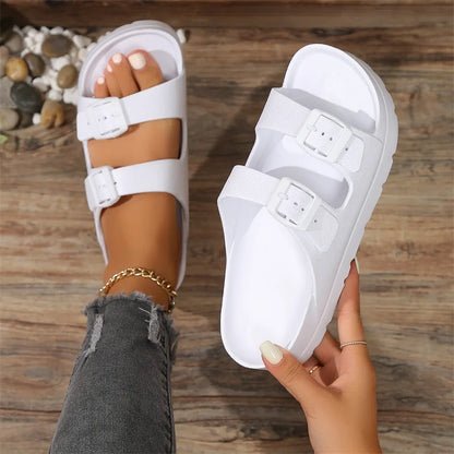 Summer Women Slippers Platform Sandals EVA Thick Sole Slides flip flops Beach Shoes Pink Red Black White 2024 Outdoor Shoes