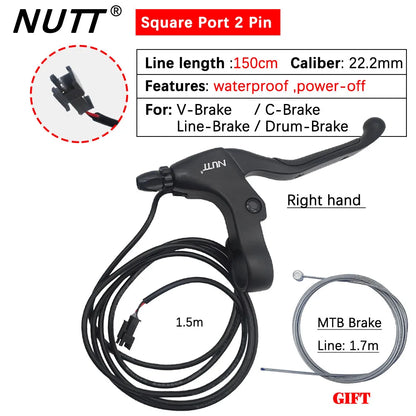 NUTT E-Bike Scooter Electric Brake Lever Bike Bicycles 22.2MM With Bell For Bicycles V-Brake / C-Brake / Line-Brake / Drum-Brake