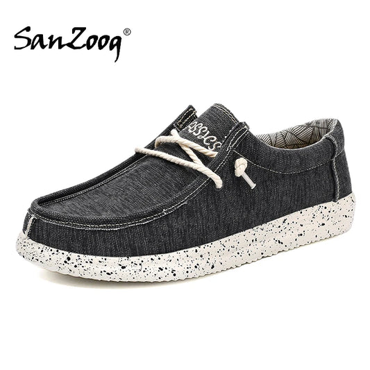 Dude Shoes Men Canvas Shoes Summer Casual Loafers Men's Moccasins Breathable Comfortable Plus Big Size 48 49 50