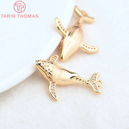 (129) 12x23MM 24K Gold Color Plated Brass Fish Charms Pendants High Quality Jewelry Accessories