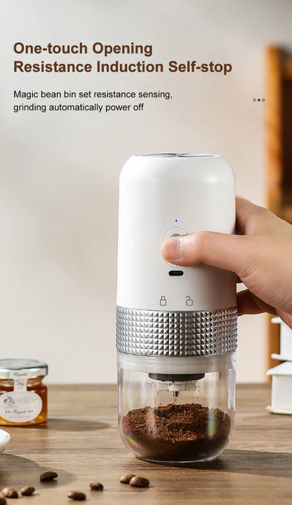 Electric Coffee Bean Grinder USB Charging Mini Coffee Bean Mill Grinder Espresso Spice Grinder for Kitchen