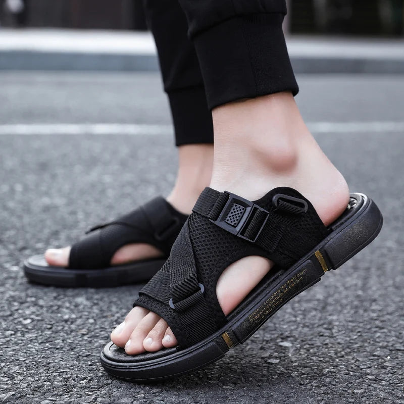 Men Sandals Soft Comfortable Non-Slip Men Shoes High Quality Woven Beach Sandals Mens Gladiator Sandals Summer Casual Flat Shoes