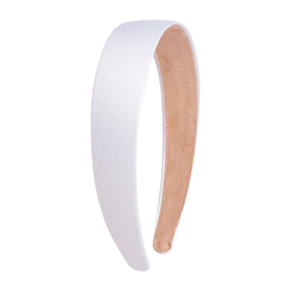 1/2 stücke Plain 3CM Breite Satin Stirnband Mädchen Stoff Überzogene Harz Haarbänder Kunststoff Haar Hoop Kinder Elastische Bänder Haar Zubehör