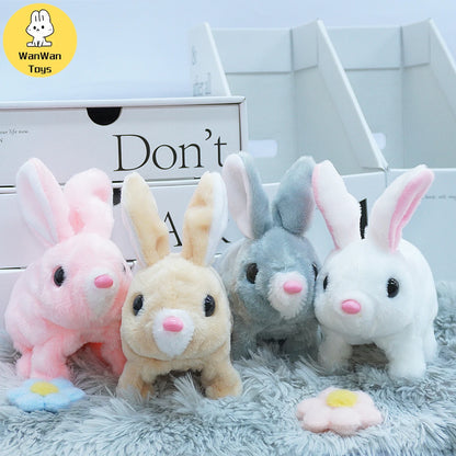 Cute Interactive Electronic Pet Rabbit Toy Perfect Gift for Kids Desktop Ornaments Birthday party Christmas Easter Thanksgiving