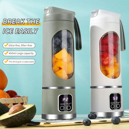 Portable Fruit Juice Blender Small Electric Juicer 12 Blade Head Juicer Cup Mixer Machine Smoothies Blender for Home 3000mAH