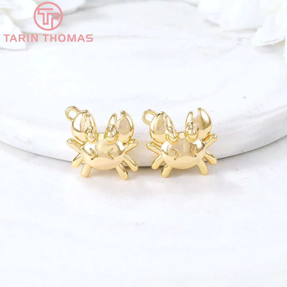 (129) 12x23MM 24K Gold Color Plated Brass Fish Charms Pendants High Quality Jewelry Accessories