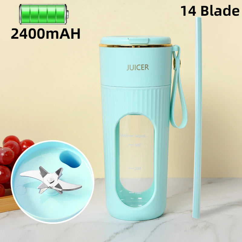 Juicer Cup Wireless Charging Small Portable High Quality Macaron Color Juice Cup Multi-functional Home  Automatic Fruit Blender