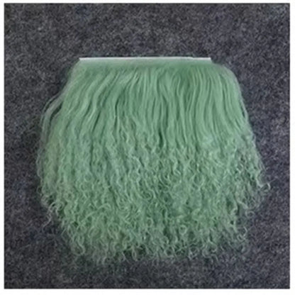 High Quality Sheepskin Wool Lamb Fur Pelt Hair Row Curly Hair Extensions BJD SD Blyth Dolls Wigs Hair Wefts Accessories