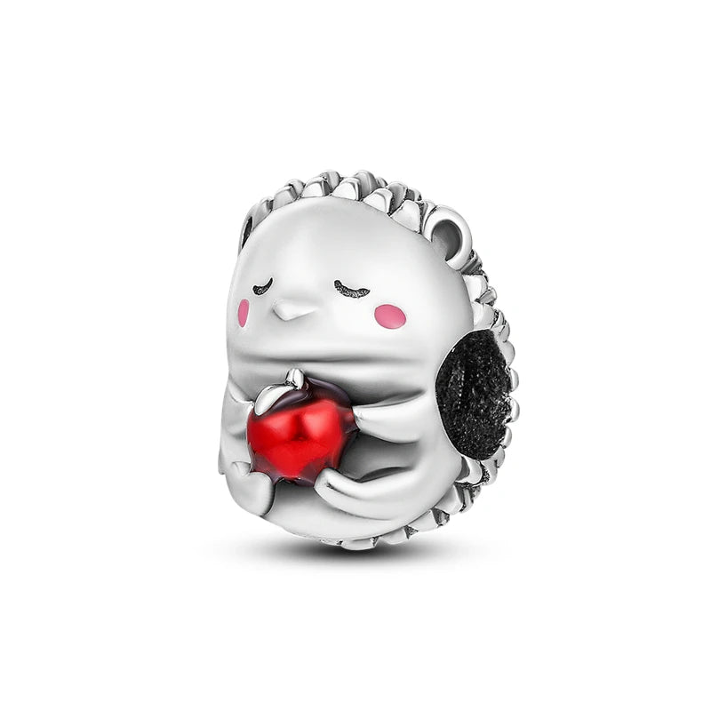 925 Silver Animal Series Hedgehog Owl Chameleon Charm Beads Fit Pandora Bracelets DIY Anniversary Party Birthday Gifts Jewelry