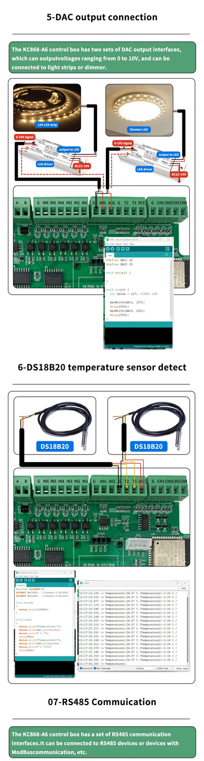 A6 Esphome Relay Board Enables ARDUINO IDE Programming and ESPhome Programming Provide All Kinds of Example Codes Support MQTT