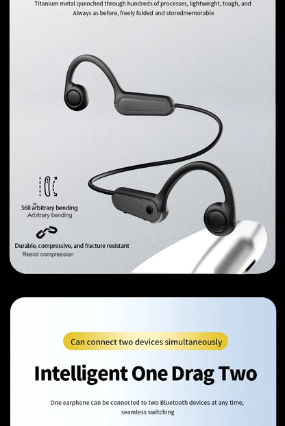 Xiaomi Mijia Real Bone Conduction Sport Headphone Wireless Earphone Bluetooth-Compatible Headset Hands-free with Mic for Running