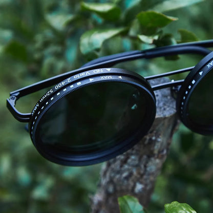 Rounded Polarized Glasses 1-9 Gears Adjustable Sunglasses with ND Filter Lenses Handcrafted Retro Glasses Eyeglasses 패션 선글라스