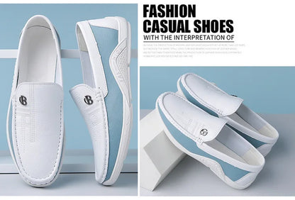 Extra Large Size Men Casual Leather Shoes White Shoes Spring and Autumn Versatile Sneakers Casual Men Leather Shoes