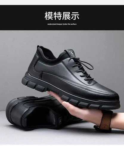 Casual Leather Shoes for Men Autumn Brand Men's Business Office Loafers Platform Mens' Soft Social Shoes Work Footwear Moccasins