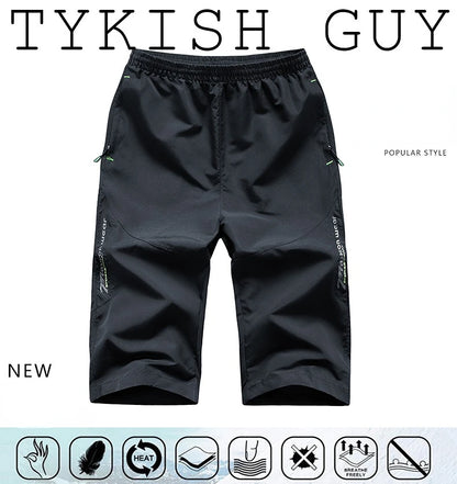 Summer Sports Cropped Trousers Quick-drying Large Size 7XL 8XL Men's Casual 3/4 Pants Thin Workout Mens Fashion Baggy Shorts