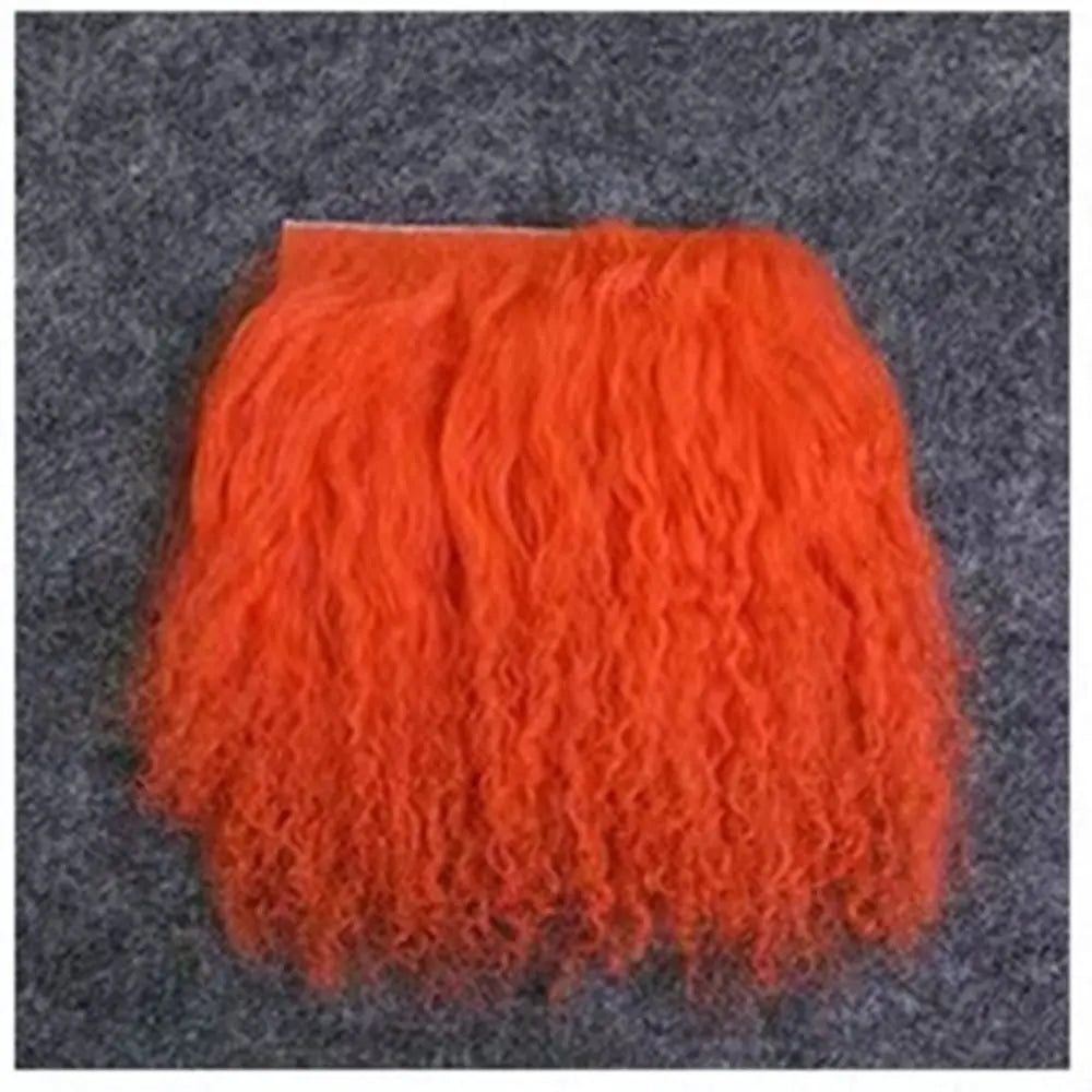 High Quality Sheepskin Wool Lamb Fur Pelt Hair Row Curly Hair Extensions BJD SD Blyth Dolls Wigs Hair Wefts Accessories