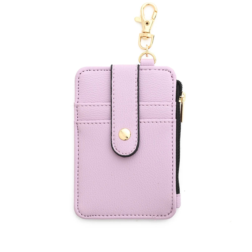 Fashion multifunctional Pattern Credit Card Bag Pu Leather Coin Purse Women Silicone Bead Bangle Keychain