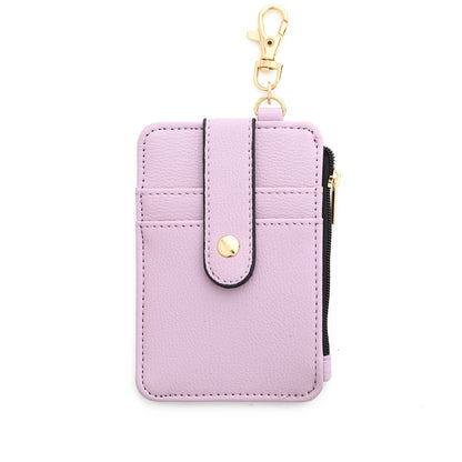 Fashion multifunctional Pattern Credit Card Bag Pu Leather Coin Purse Women Silicone Bead Bangle Keychain